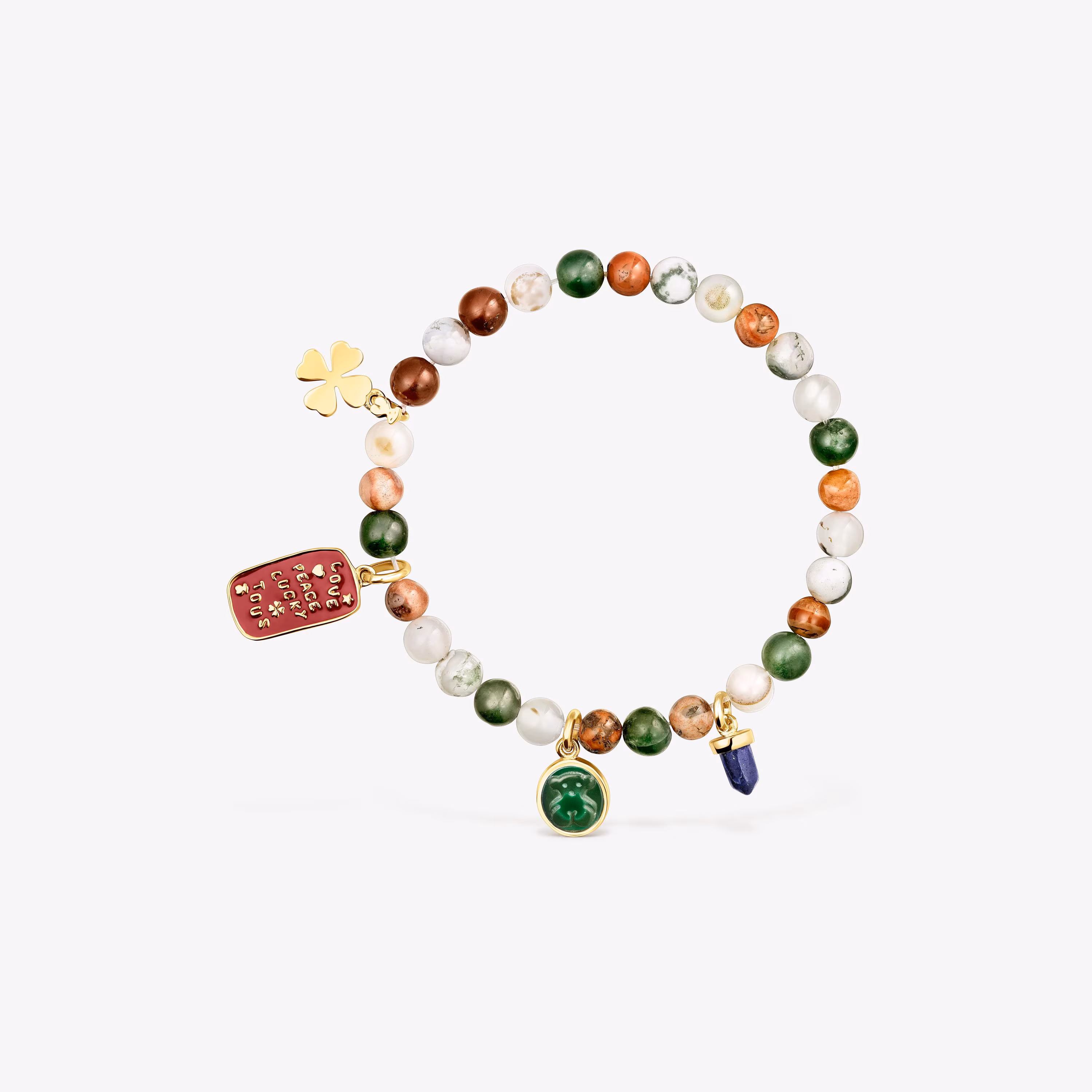 Pulsera con baño de oro 18 kt sobre plata y ágatas TOUS Good Vibes