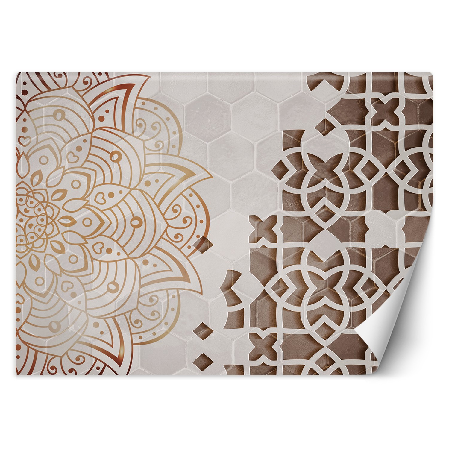 Feeby Fototapeta, Mandala Biel Geometria 150x105