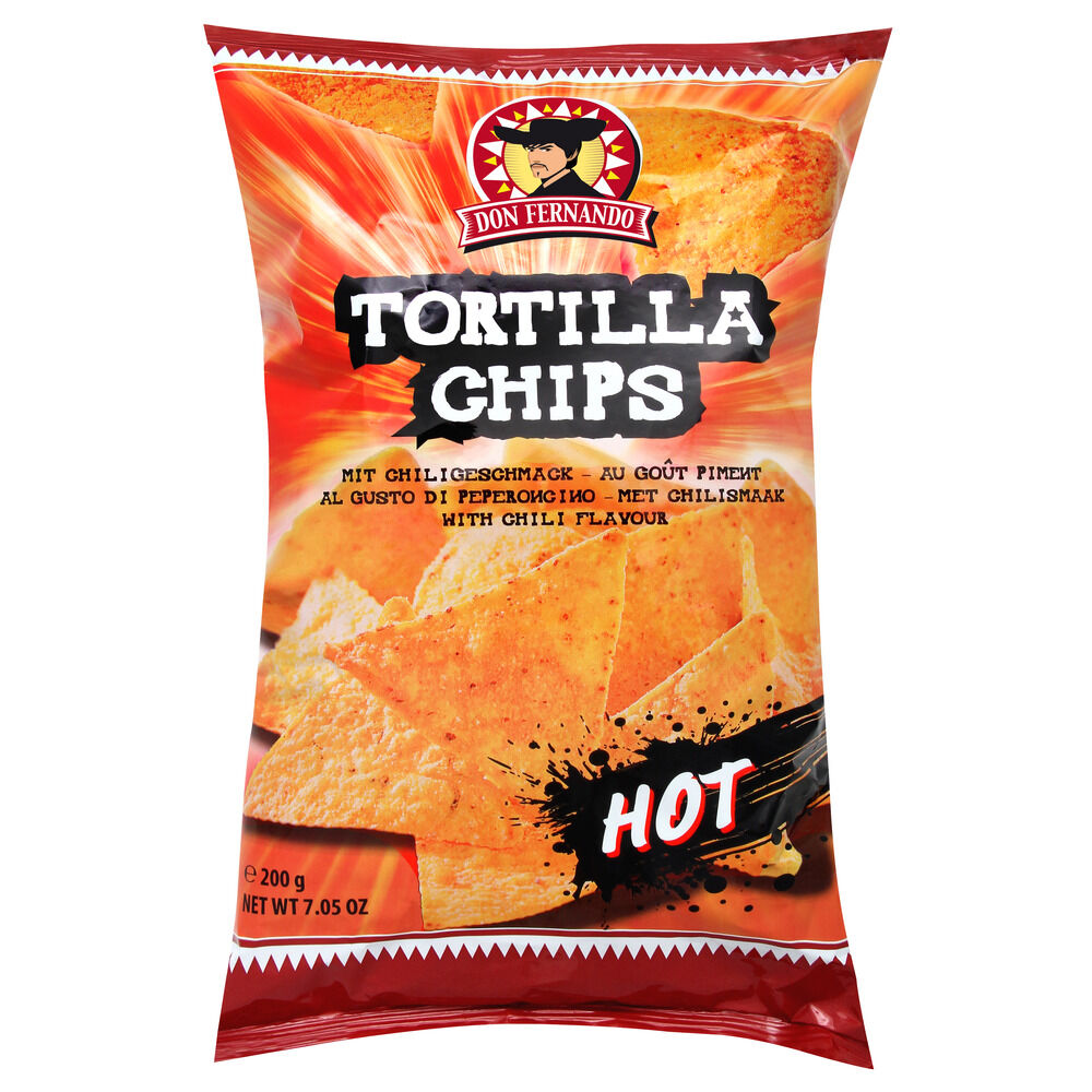 Tortillas chips au maïs go&ucirc;t piment doux 200g