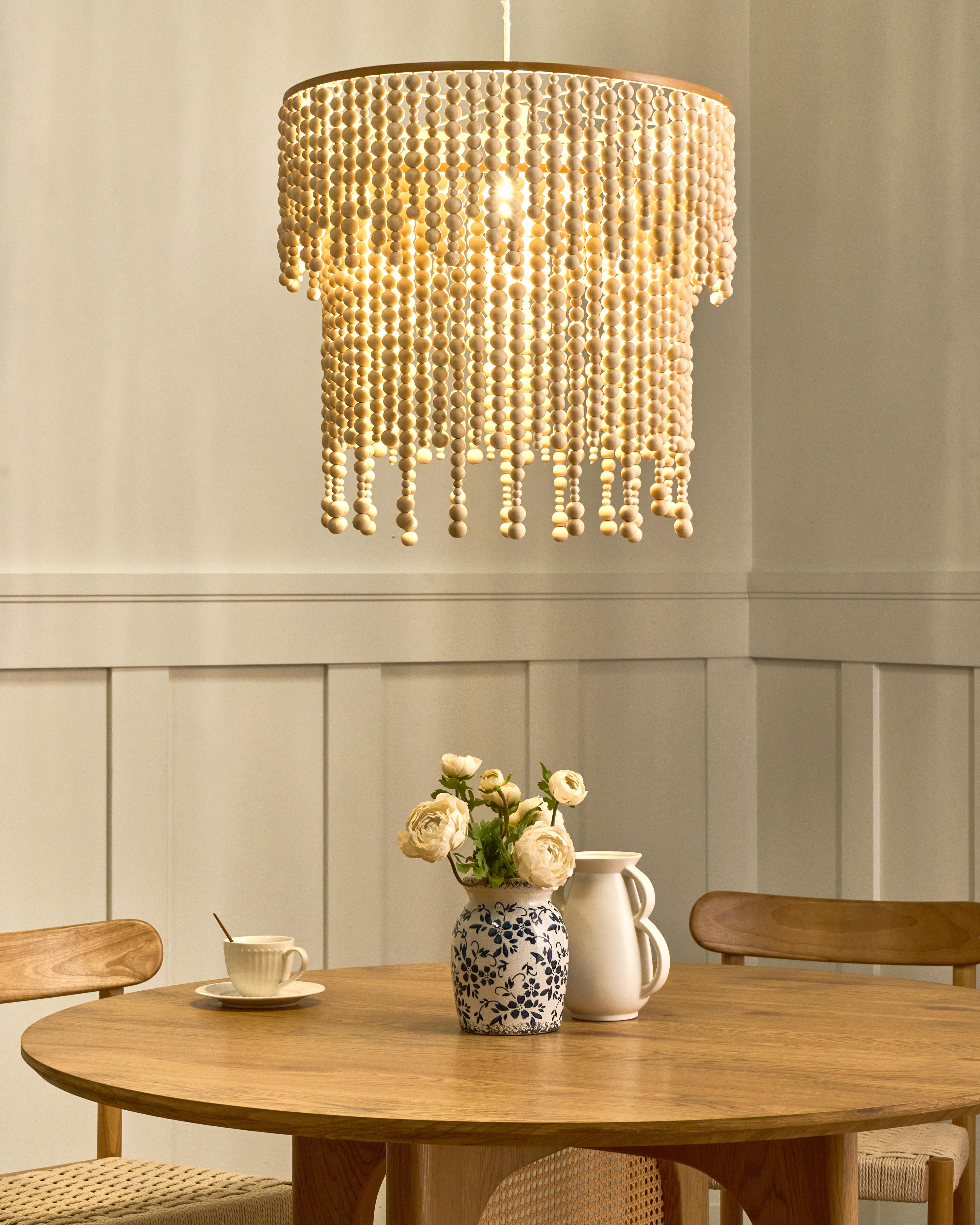 Chandelier KIRINDI Wood Light Brown