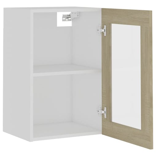 NNEVL Hanging Glass Cabinet Sonoma Oak 40x31x60 cm Chipboard