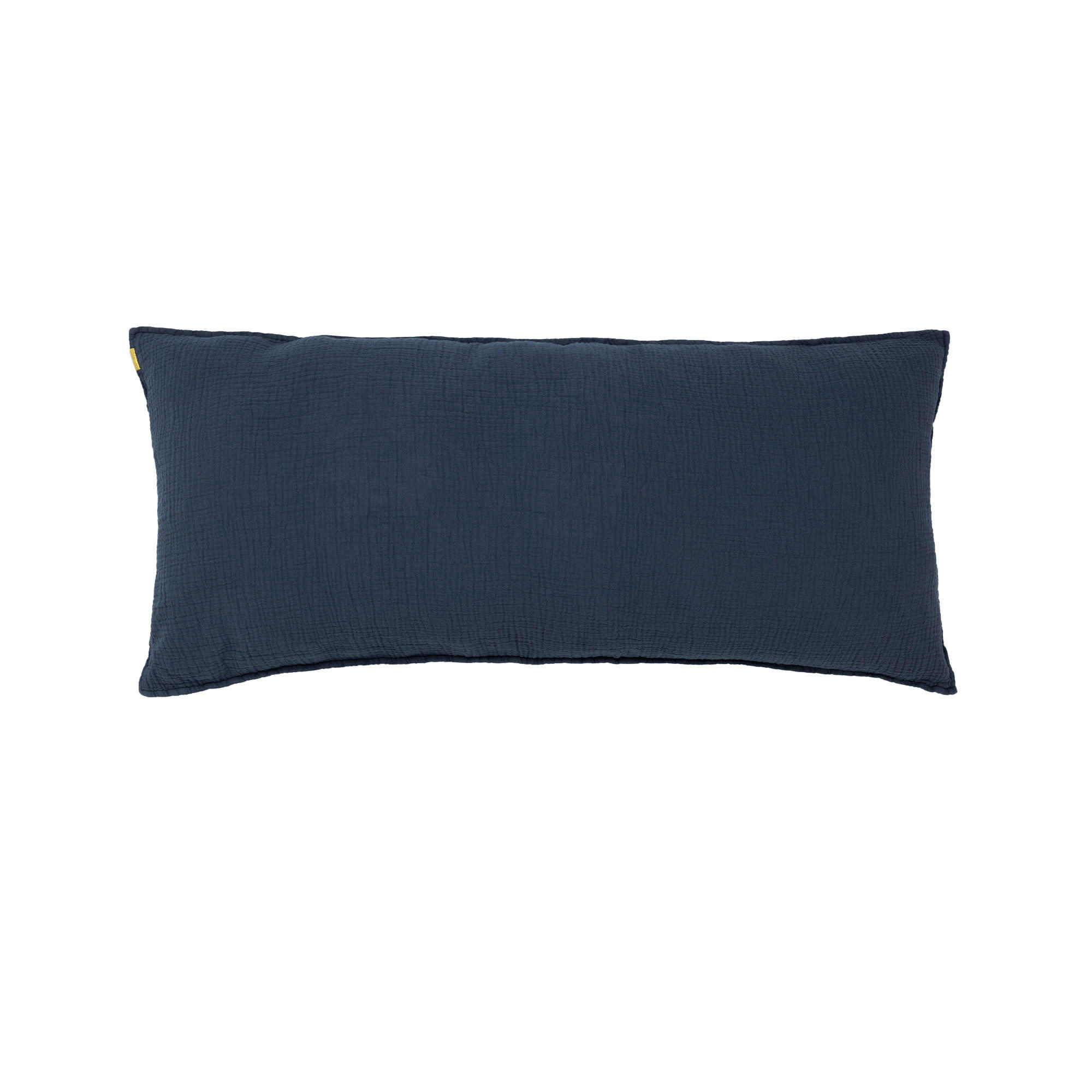 - Grand coussin en double gaze de coton bleu orage