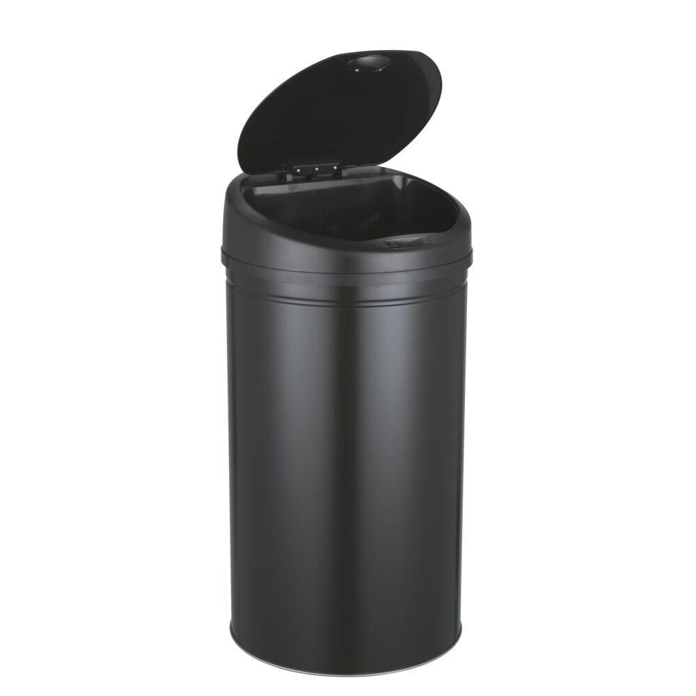 Poubelle automatique 40L cylindrique noire Ø32xH63cm