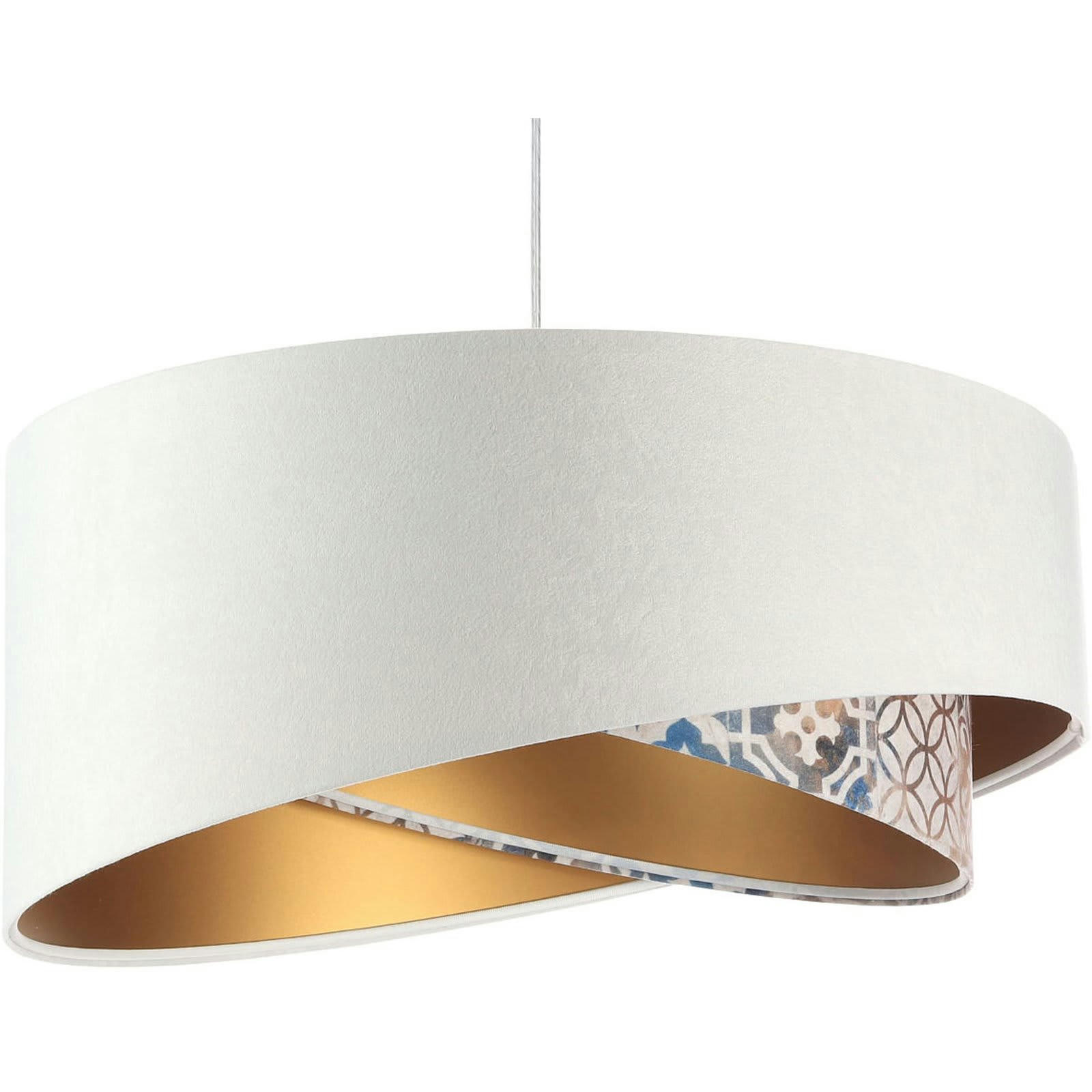 ASYMETRIC - Suspension Tissu Blanc 50x50x25 cm