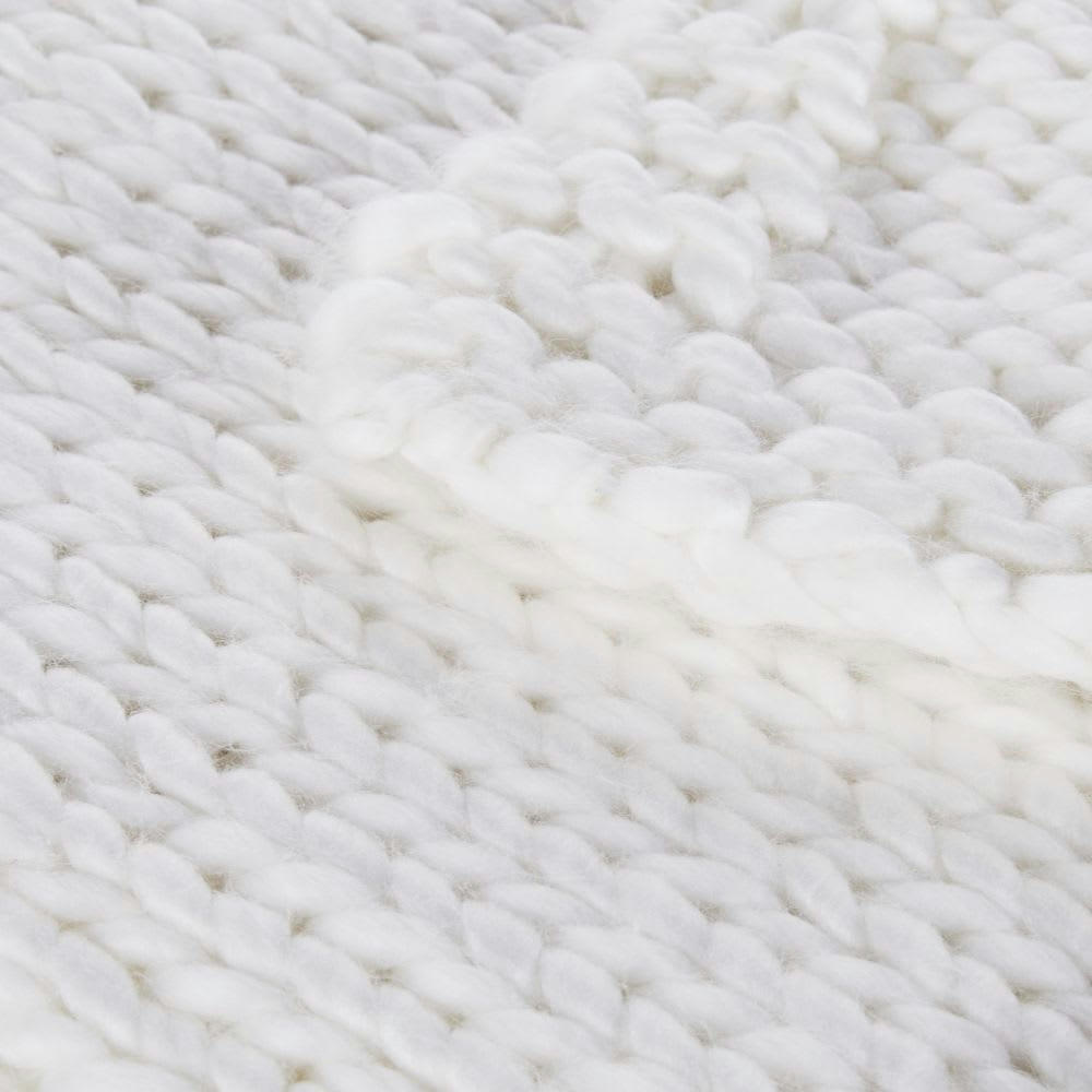 COCONA - Plaid tricoté écru 130x170