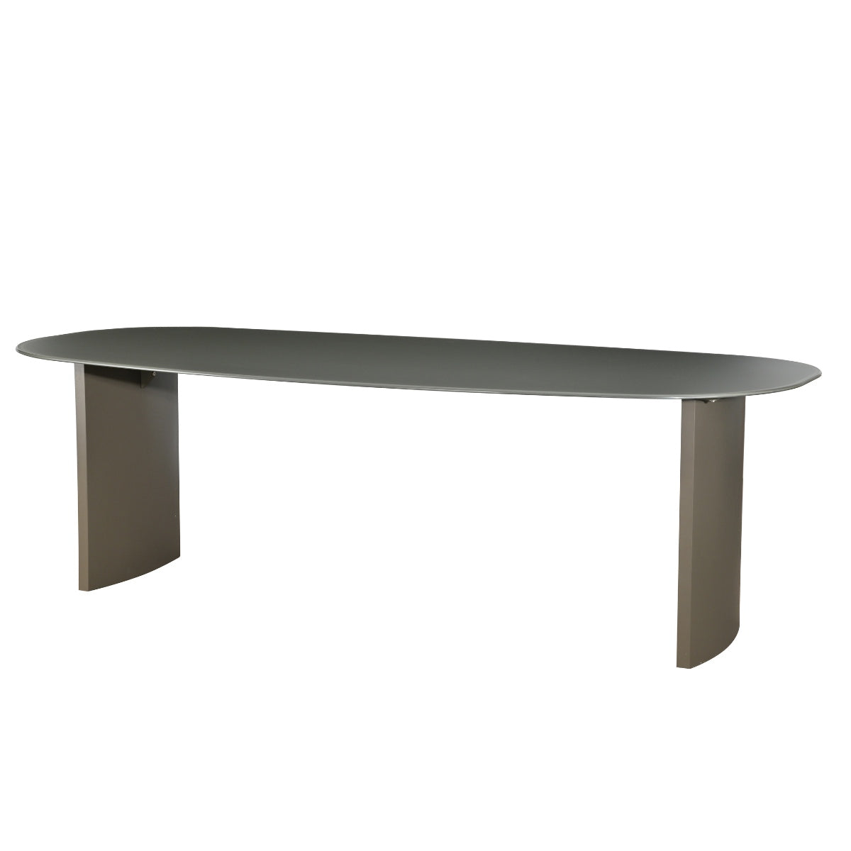 DÉJA Living Eettafel Dinand - Deens Ovaal Kaki Glas/MDF - 240x110x76cm