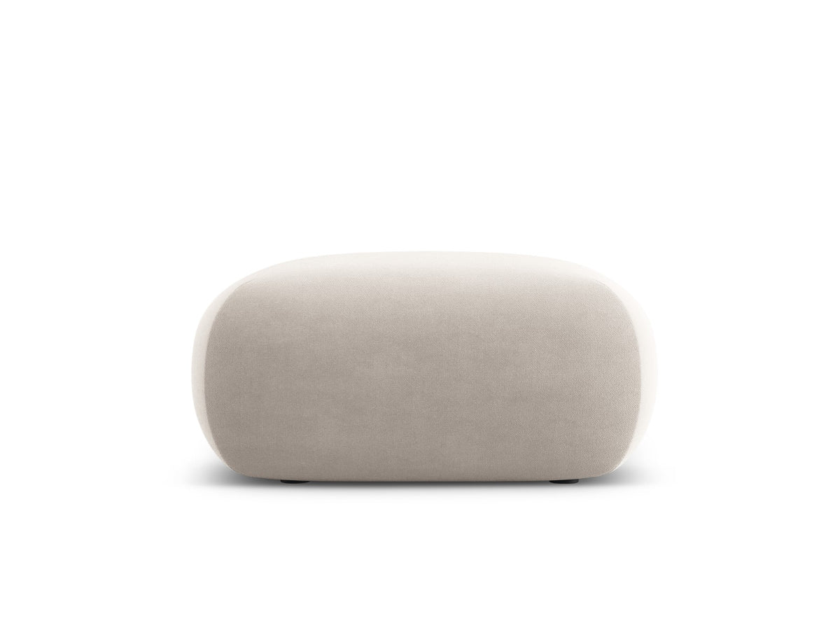 Cosmopolitan Design Poef Nolio flueel lichtbeige - 75x75x36cm