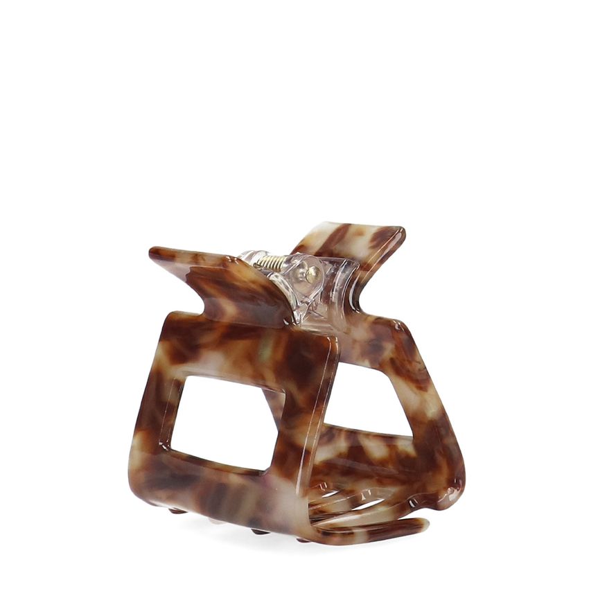 Manfield Bruine haarklem met print