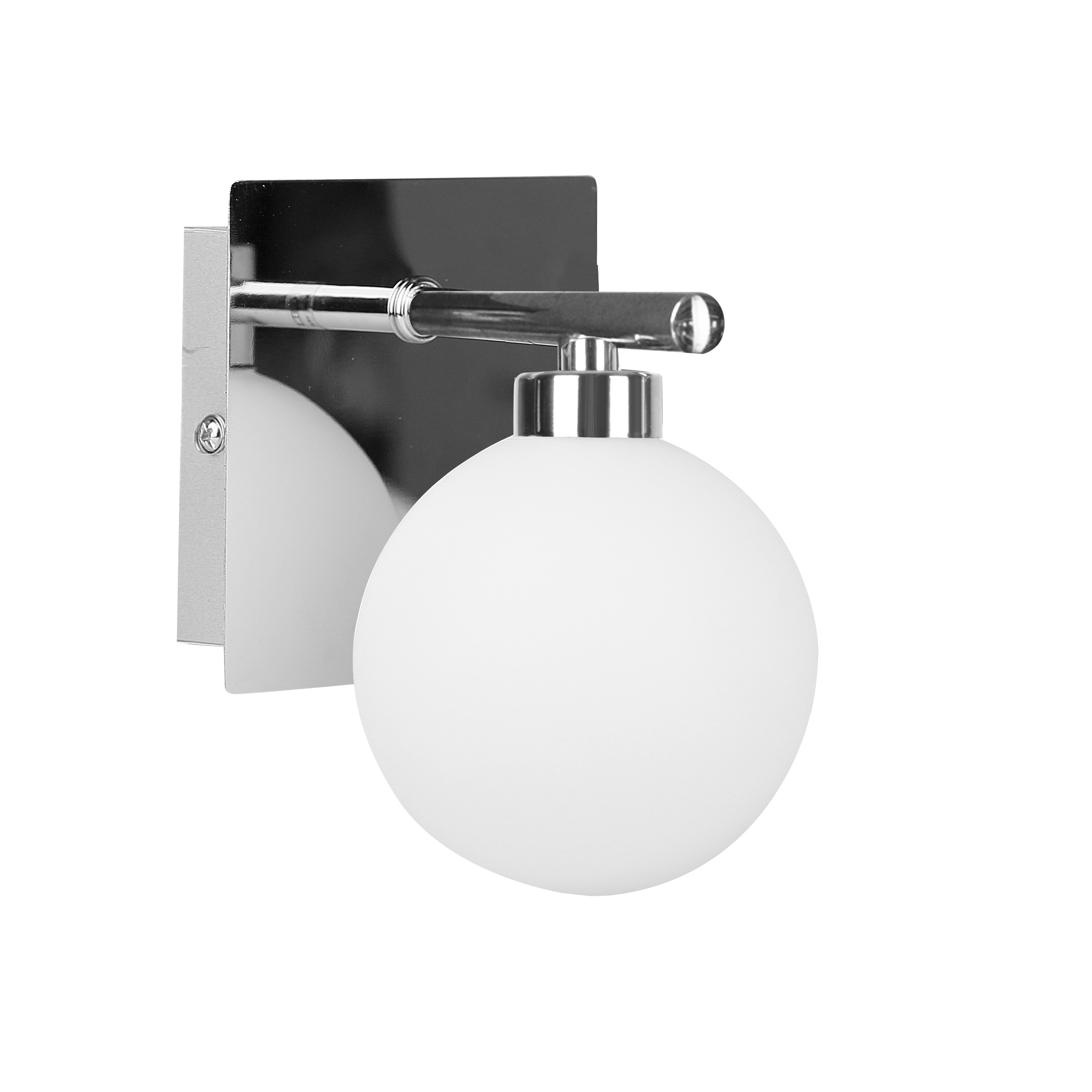 Lampa kinkiet ODEN chromowy 1x40w g9 klosz biały