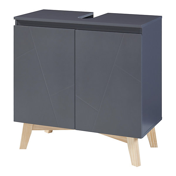 Meuble sous lavabo Overath 60 x 60 x 30 cm gris en.casa