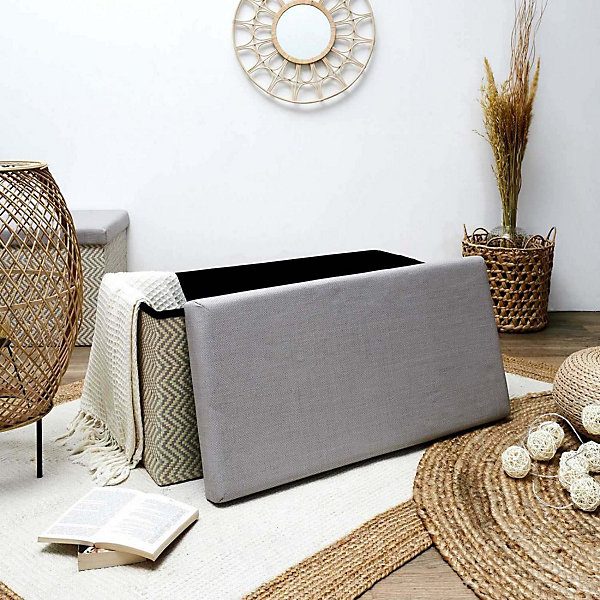Banc coffre de rangement tressage Mirage