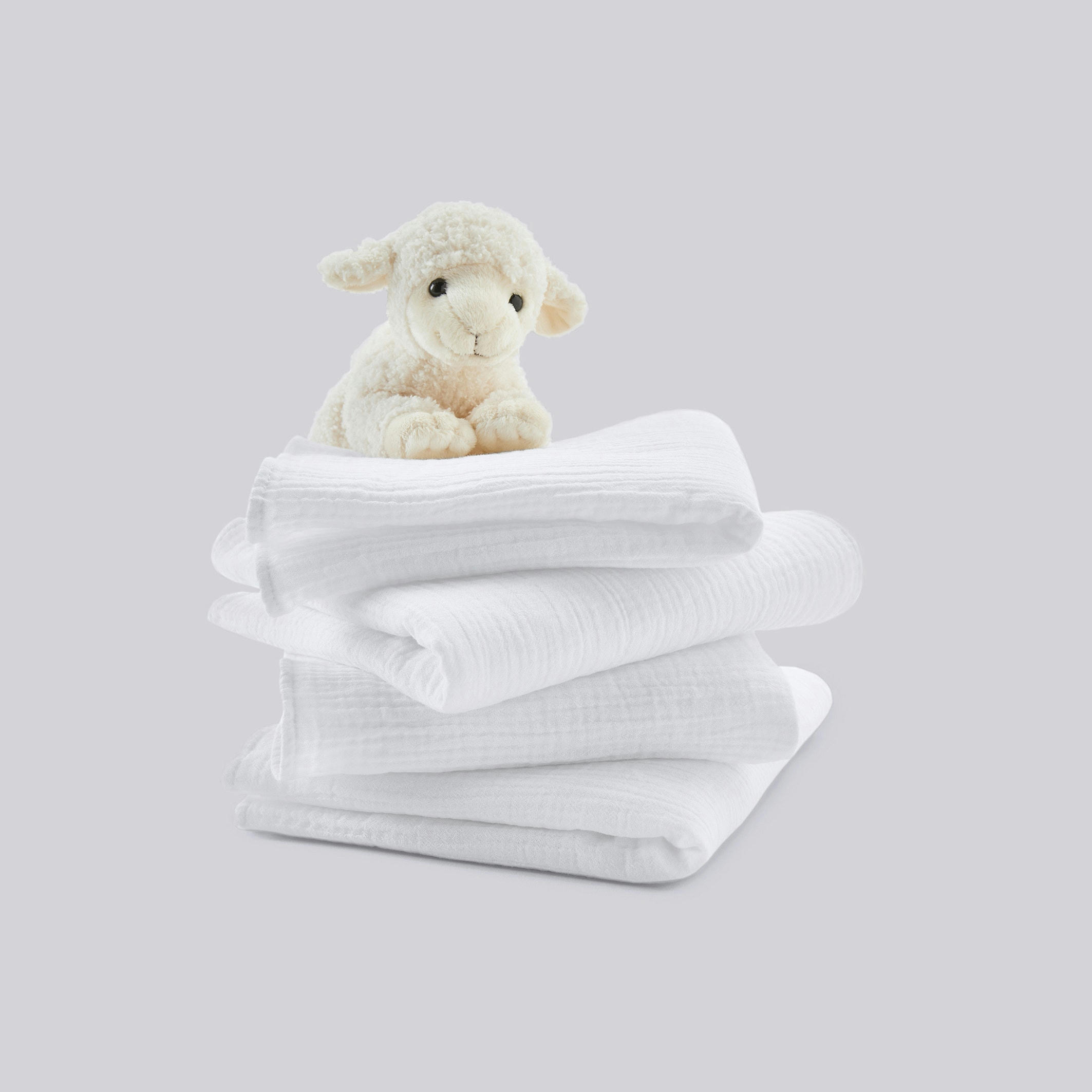 Lot de 4 langes bébé en gaze de coton, Kumla