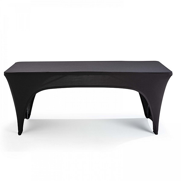 Nappe housse pour table pliante 180cm double ouverture noirOviala