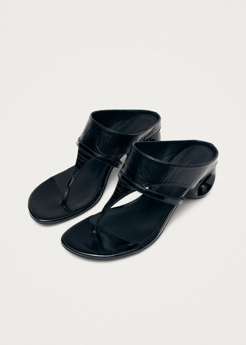 Dystaria Onix Black Leather Sandals