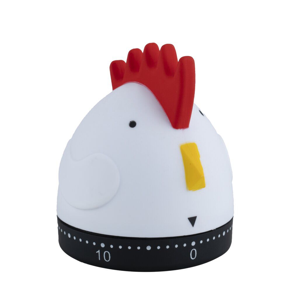 Minuteur humoristique forme chat ou poule Ø6xH7cm (2 modèles)