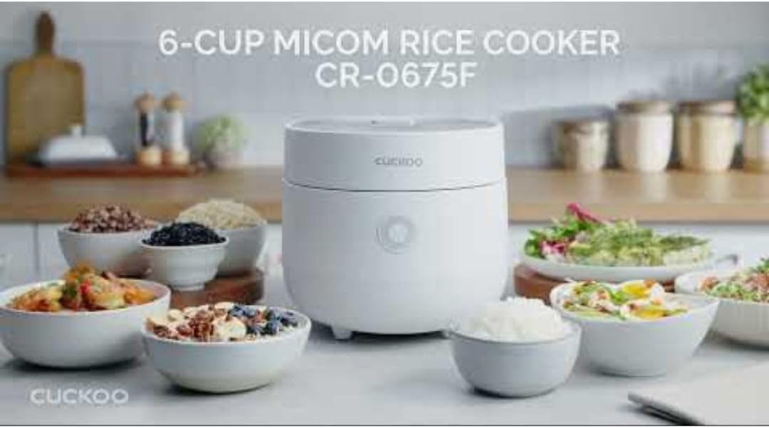 CUCKOO Micom Rice Cooker 3-Cup Uncooked / 6-Cup Cooked with Nonstick Inner Pot, Small Rice Maker with 8 Menu Options, Fuzzy Logic Technology, Auto Clean, Quick Rice Mode, White (CR-0375FW)