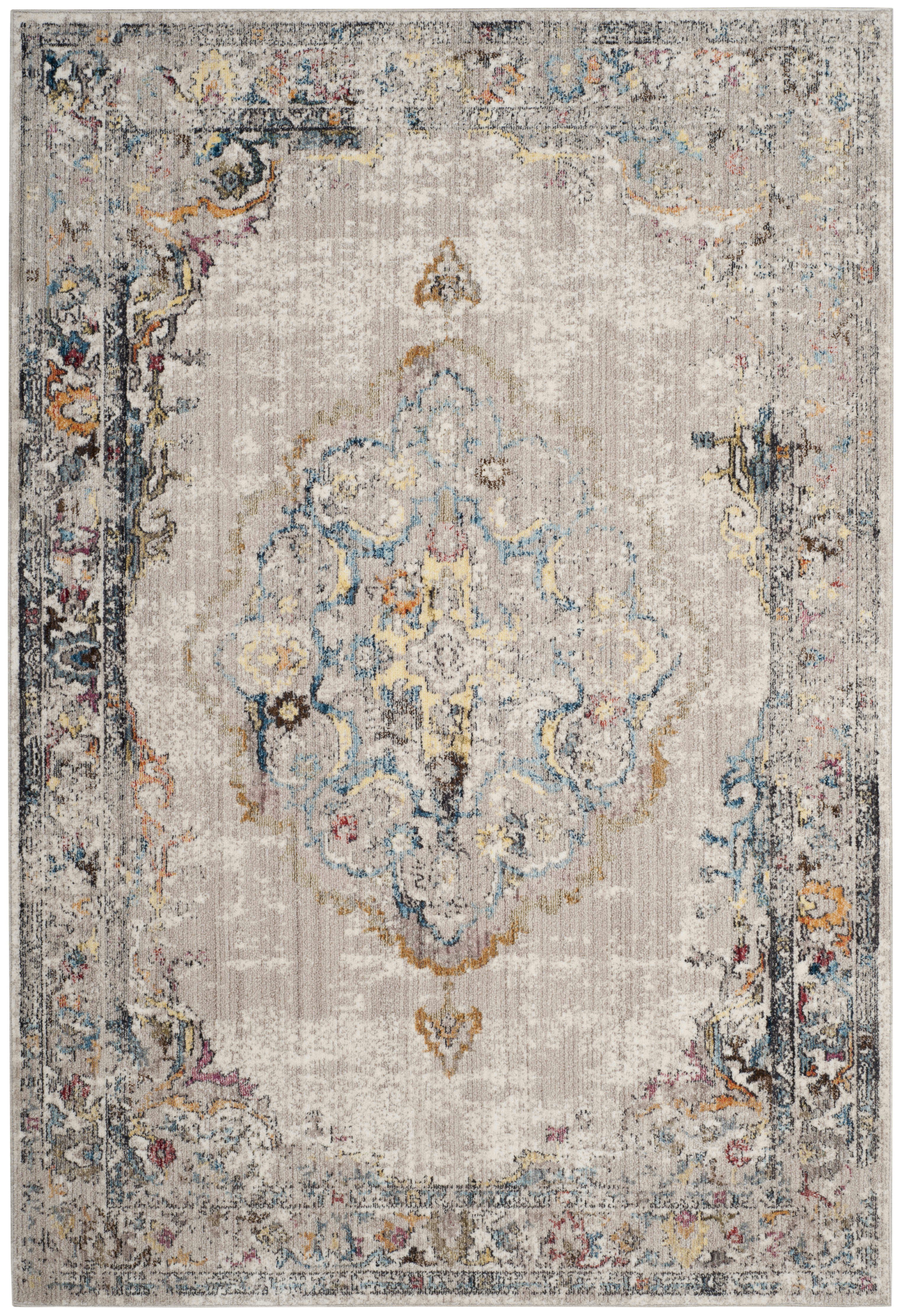 BRISTOL - Tapis de salon interieur en gris clair & bleu, 155 x 229 cm