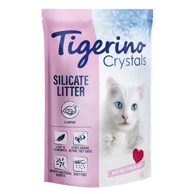 Tigerino Crystals Clumping Cat Litter – Baby Powder Scent