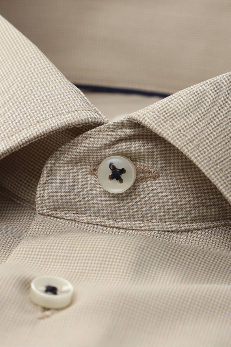 ETERNA Modern Fit Tencel Hemd beige, Strukturiert