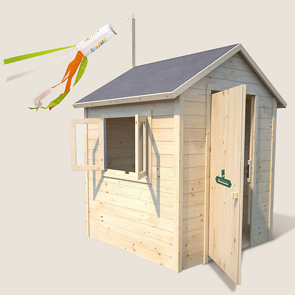 Cabane en bois avec fenêtre et boîte aux lettres GARANCE