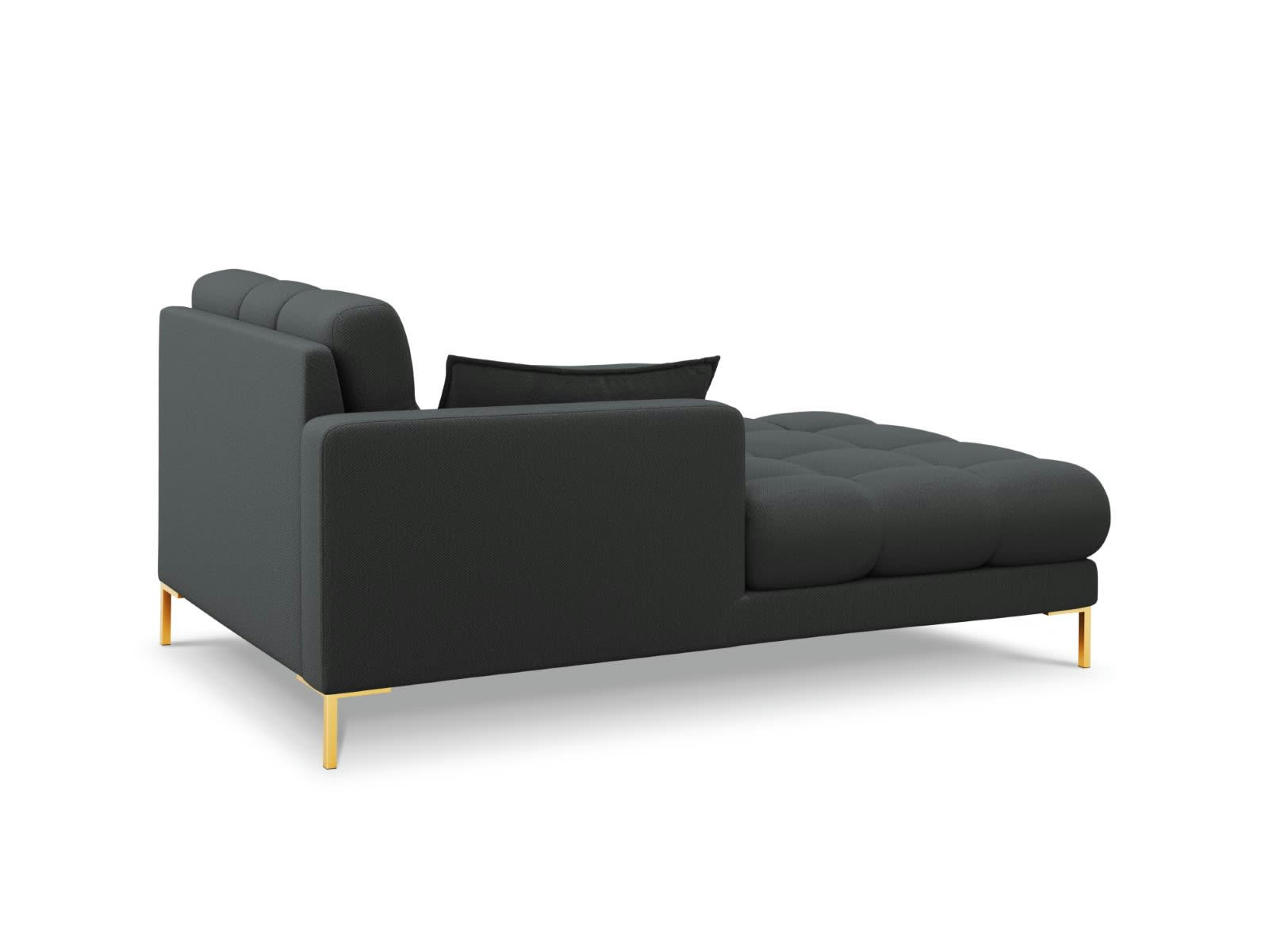 MAMAIA - Méridienne gauche 1 place en tissu structurel gris foncé