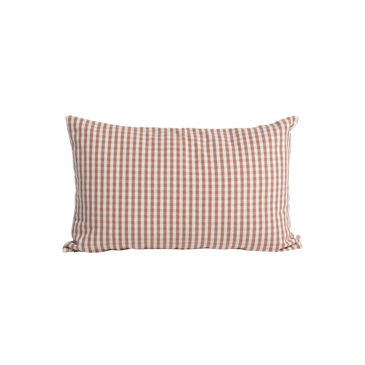 PAR AMOUR - Housse de coussin en coton imrpimé vichy brique 40x65