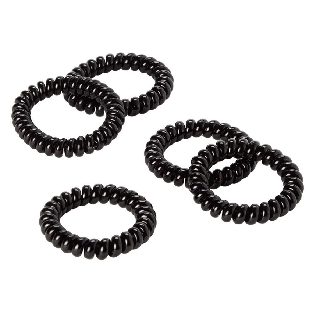 élastique spirale noir brillant x8