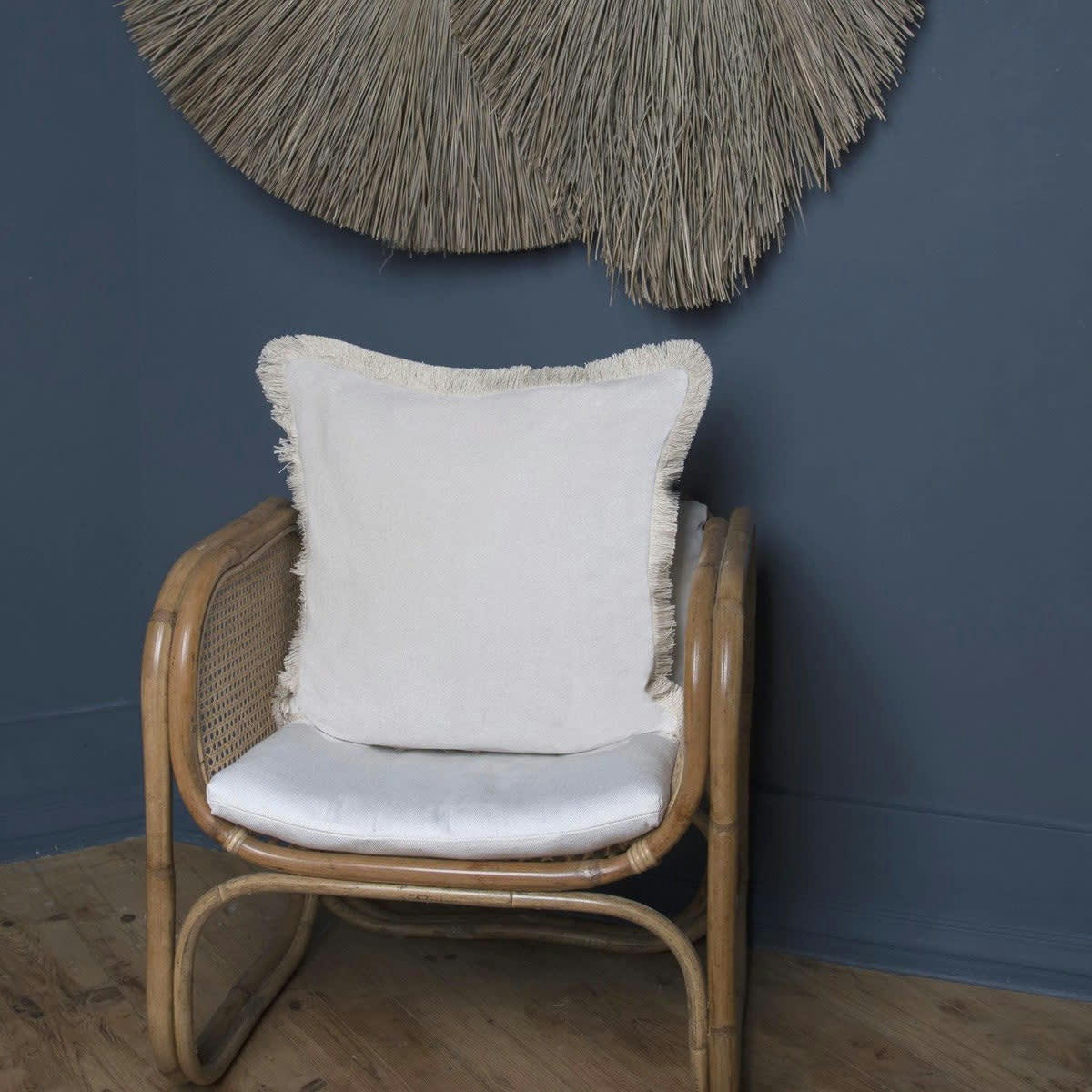 ANDREA - Coussin velours de coton  50x50 grège