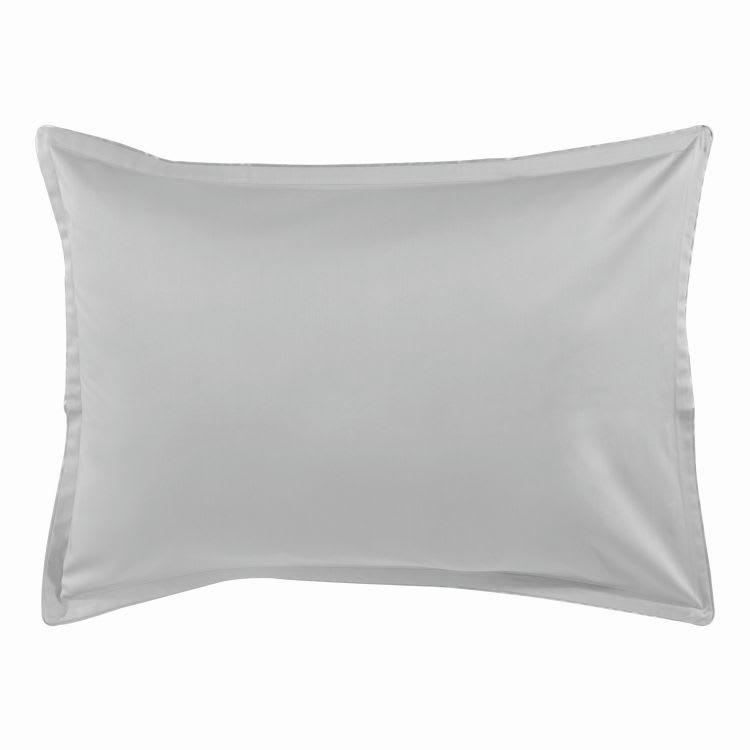 TEOPHILE - Taie d'oreiller en satin de coton argent 50x75