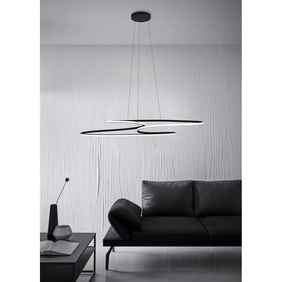 EGLO Gianella Hanglamp - LED - Aluminium/Kunststof - Zwart/Wit