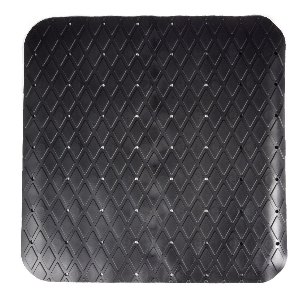 Fond de douche aspect capitonné PVC noir 49,5x50,5cm