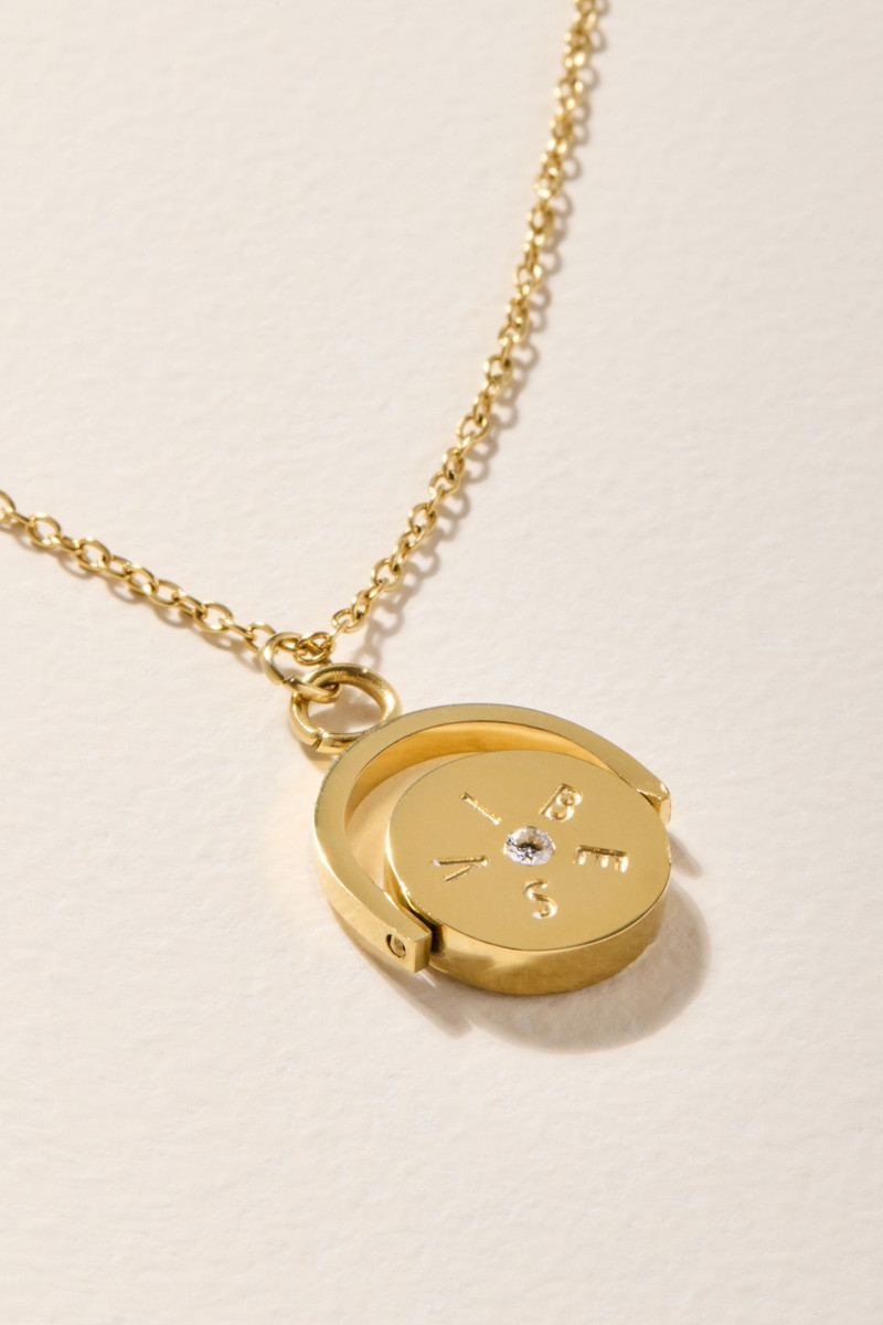 Debra Stainless Steel Fidget Spinner Pendant Necklace
