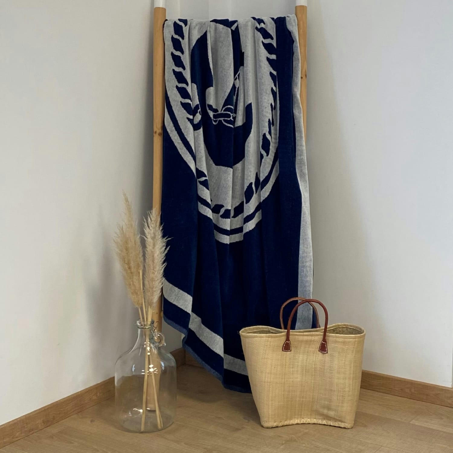 PLAGE - Serviette de plage éponge velours Jacquard Madison 140x180 400g/m²