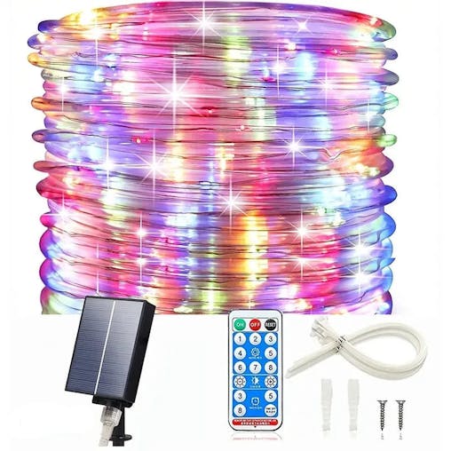 NNETM Twinkle Wonderland: Outdoor Christmas Solar Rope Lights