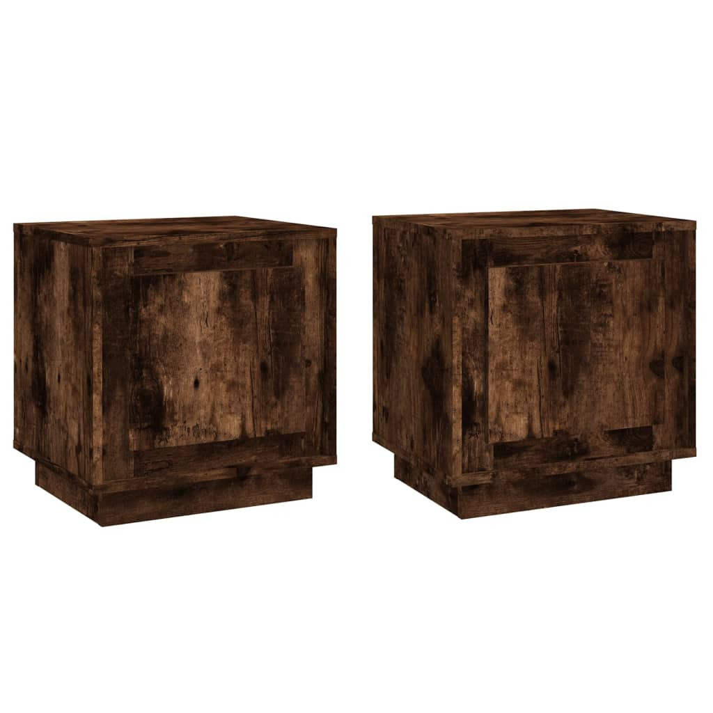 2x Szafka Nocna Stolik Komoda Brązowa z Drzwiami Do Sypialni 44x35x45 cm
