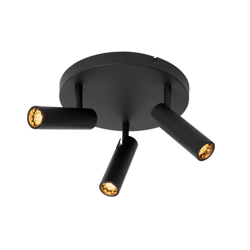 Spot Grado noir GU10 3 x 12 W LUCIDE