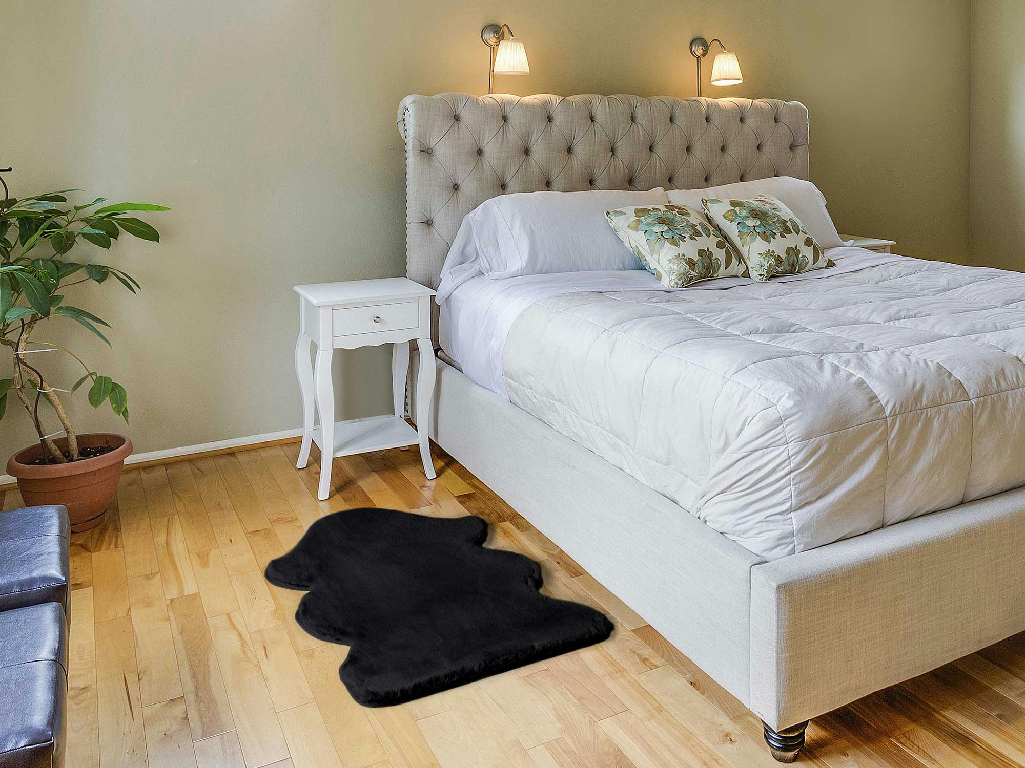 FOX - Tapis lavable extra doux, noir, 60X90 cm