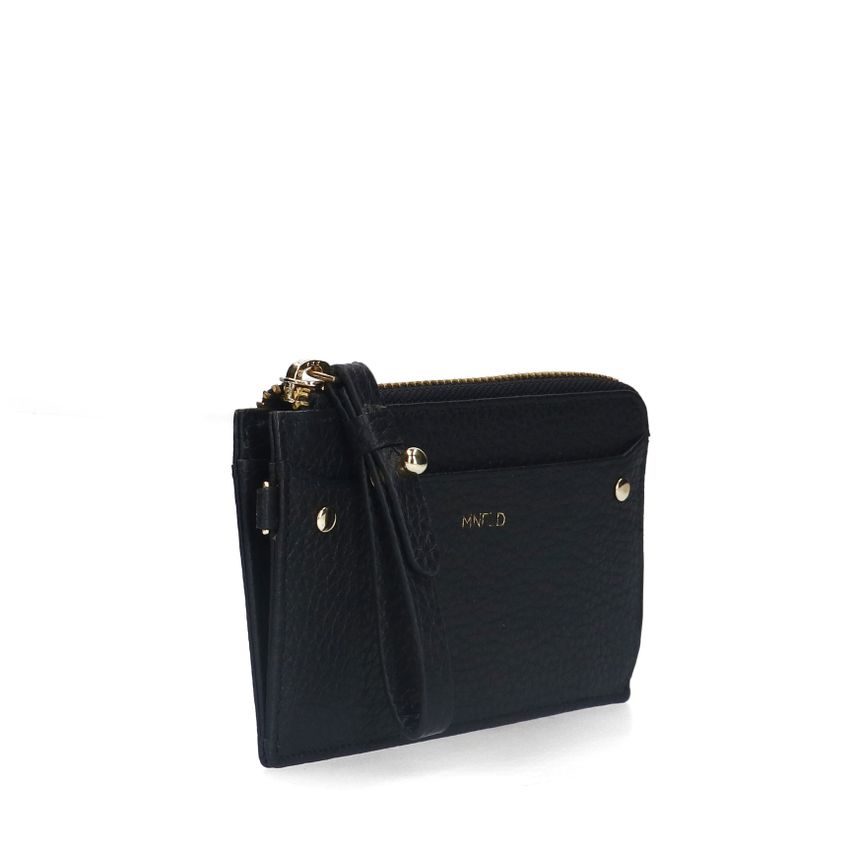 Manfield Zwarte leren portemonnee