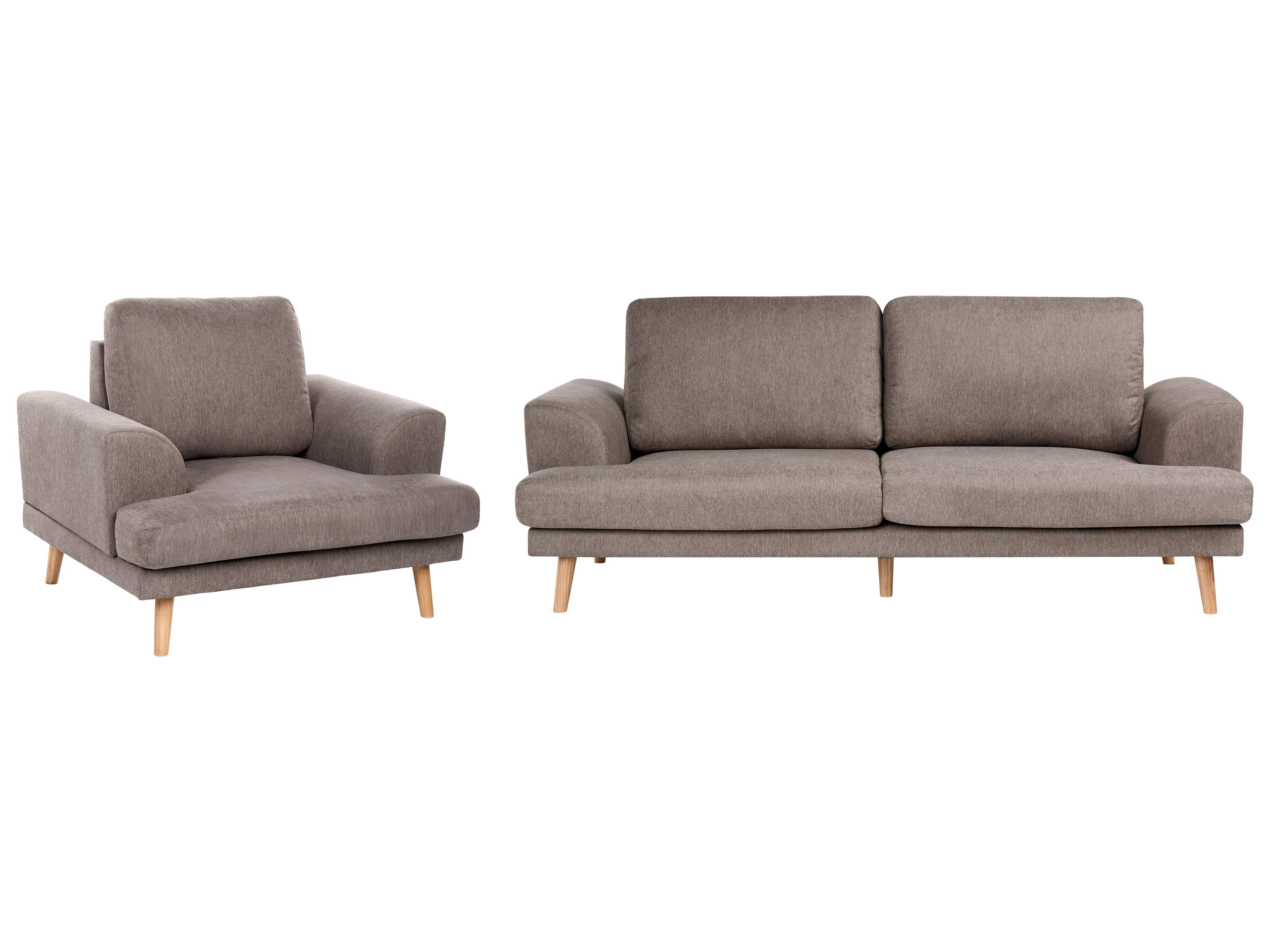 Armchair KILDAL Fabric Brown