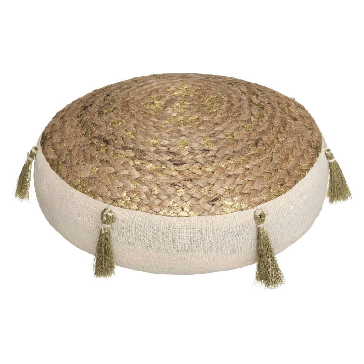 SHINE - Coussin de sol jute D38cm