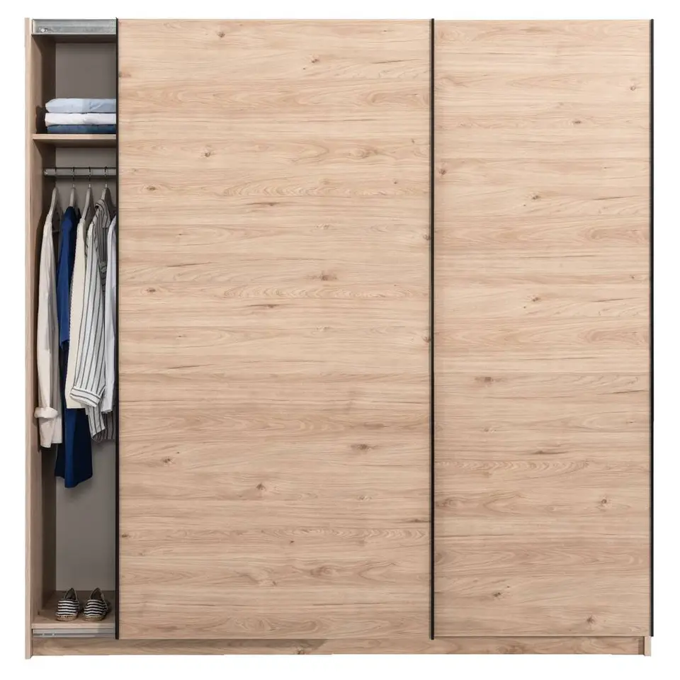 Schuifdeurkast Genua - eikenkleur - 204x200x60 cm