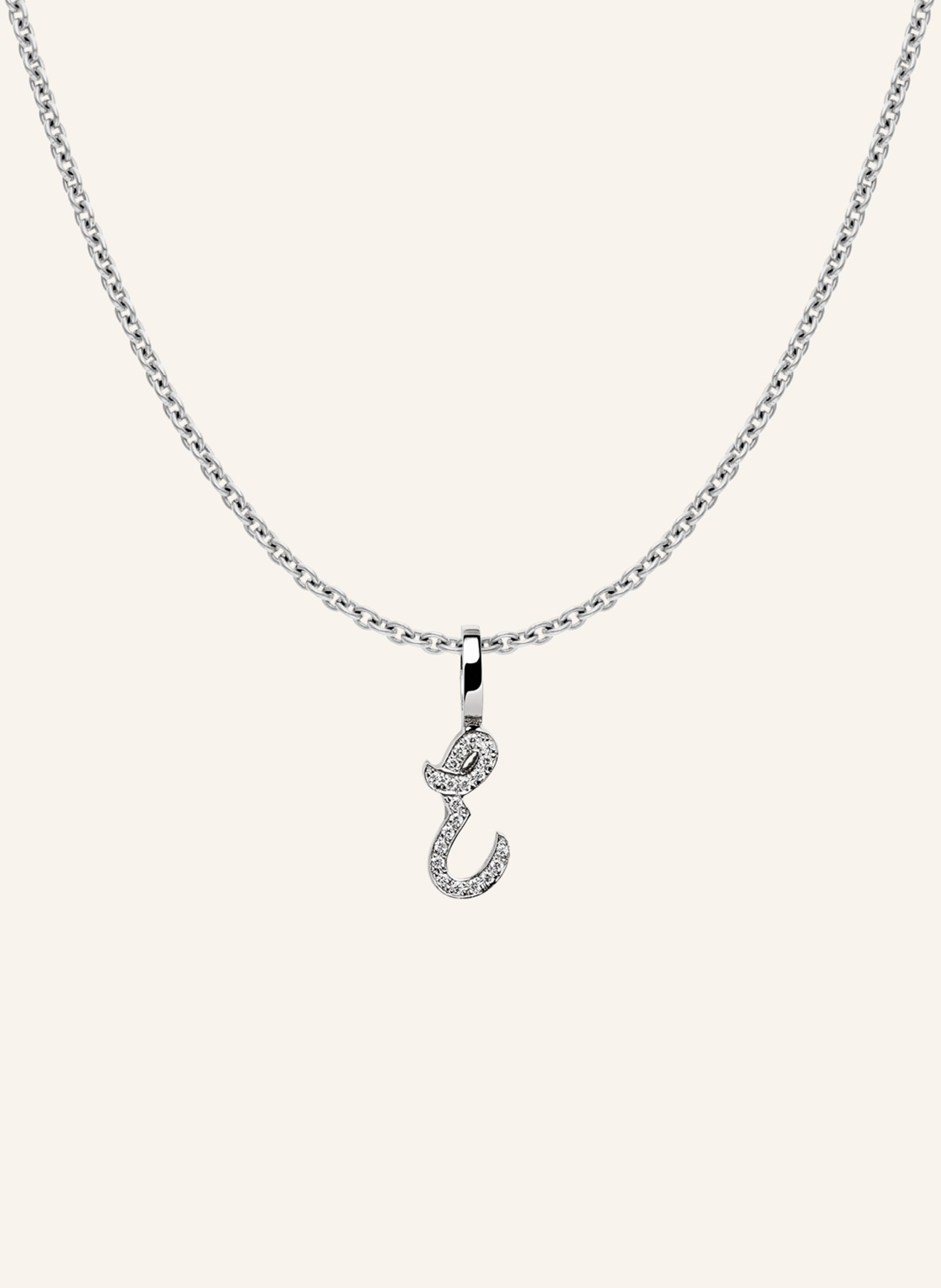 CADA Kette TINY DIMOND LETTER E