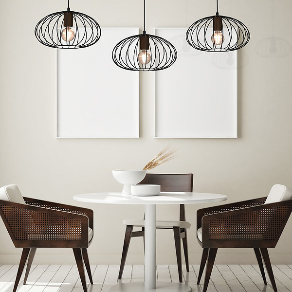 Lampa wisząca Meridiano 3-punktowa metalowa czarna