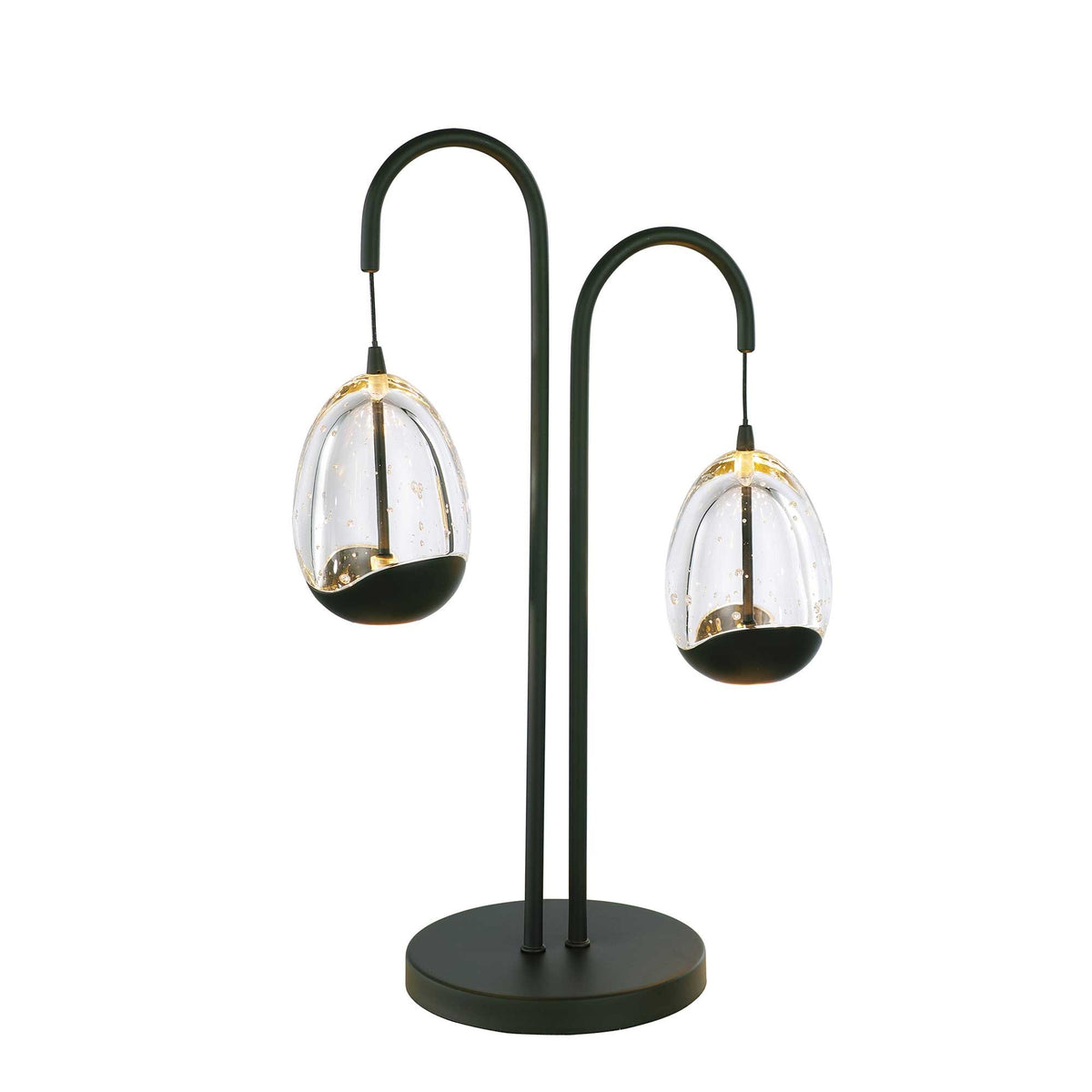 Highlight tafellamp Clear - 2 lichts - 14 x 48  cm - helder zwart