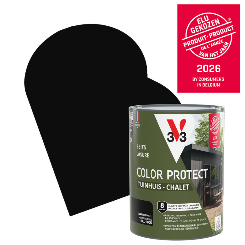 Lasure pour chalet Color Protect noir 0,75 L V33