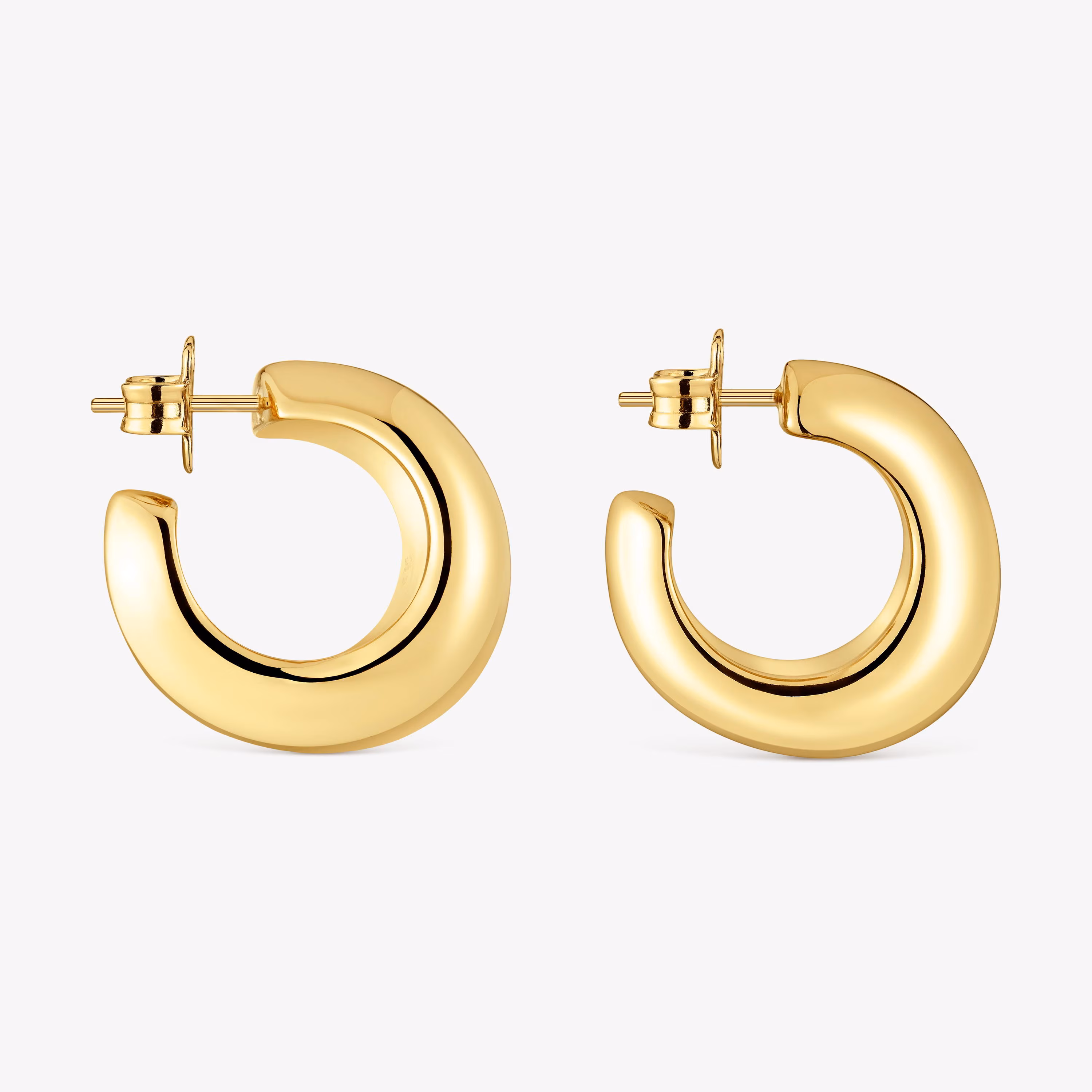 Pendientes de aro con baño de oro de 18 kt sobre plata Galia Basics