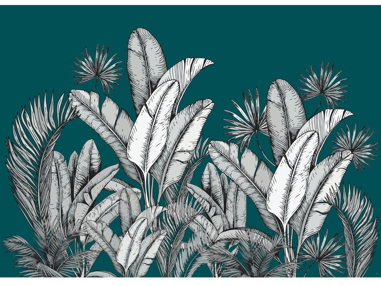 - Papier peint panoramique adhésif mirage bleu paon 3m50x2m50