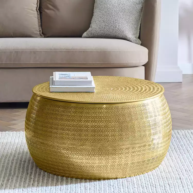 Habitat Sona Coffee Storage Table - Brass