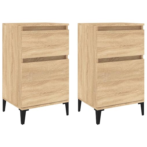 NNEVL Bedside Cabinets 2 pcs Sonoma Oak 40x35x70 cm