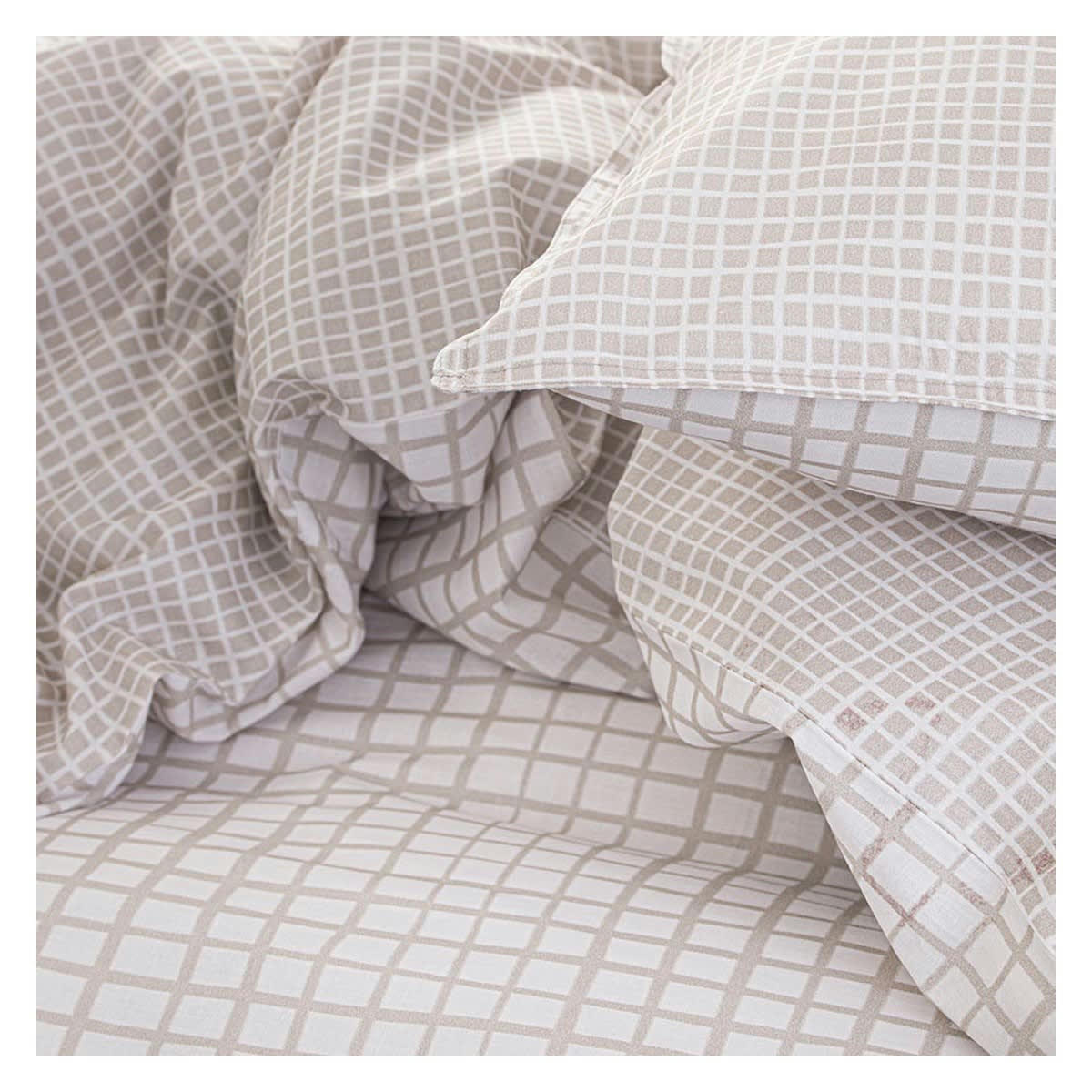 - Parure de lit en Polyester Blanc 220x240 cm